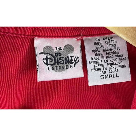 Walt Disney Vtg 101 Dalmatians Red 100% Cotton Embroidered Button-up Top, Small - Picture 6 of 6